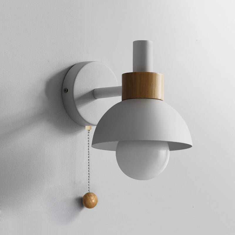 Rustic Wooden Metal LED Wall Light Sconce