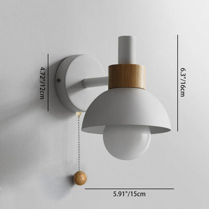 Rustic Wooden Metal LED Wall Light Sconce