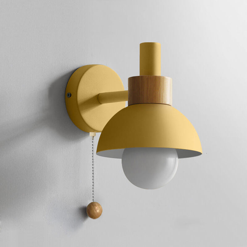 Rustic Wooden Metal LED Wall Light Sconce