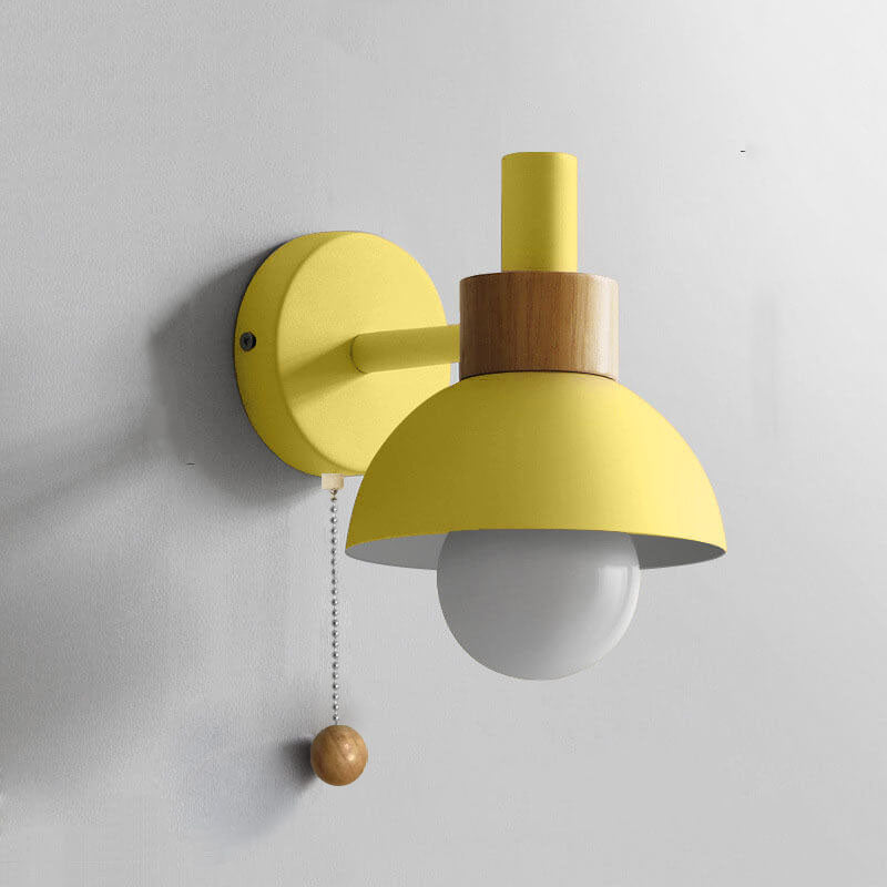 Rustic Wooden Metal LED Wall Light Sconce