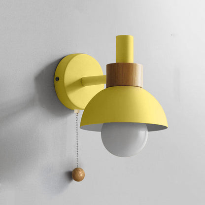 Rustic Wooden Metal LED Wall Light Sconce