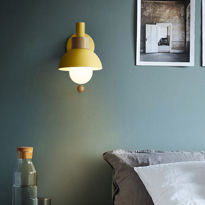 Rustic Wooden Metal LED Wall Light Sconce