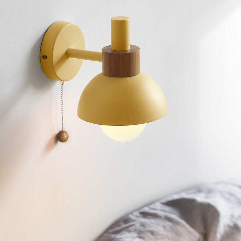 Rustic Wooden Metal LED Wall Light Sconce