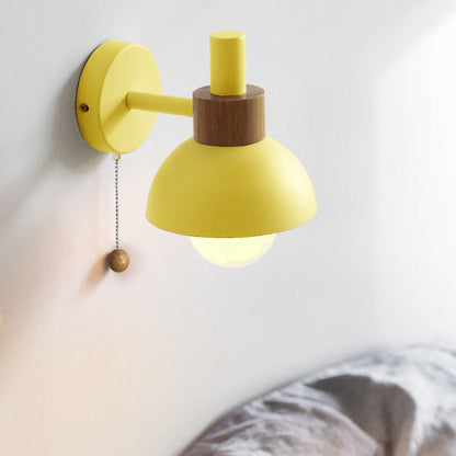 Rustic Wooden Metal LED Wall Light Sconce