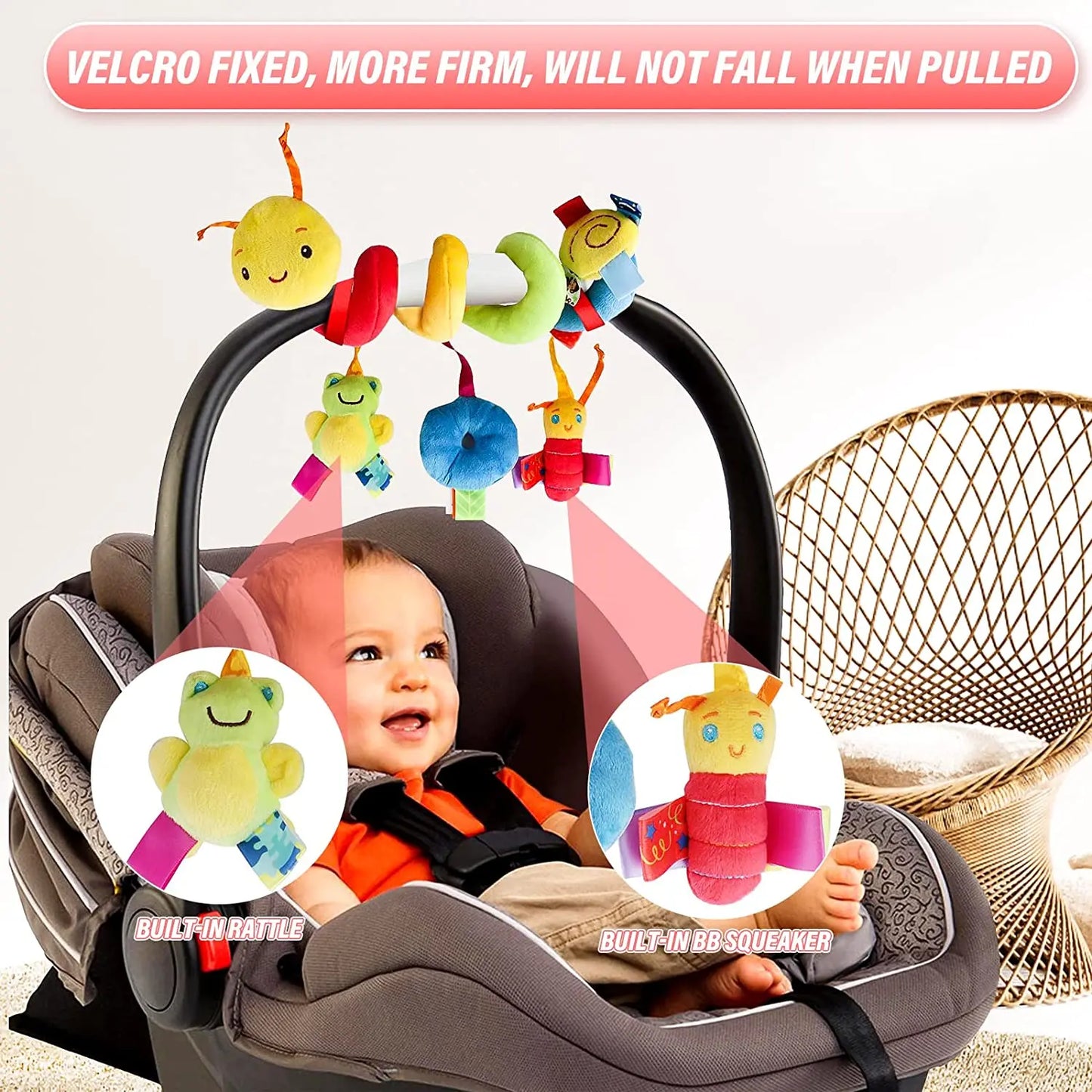 Fun Stroller Arch Toy with Colorful Spiral Design
