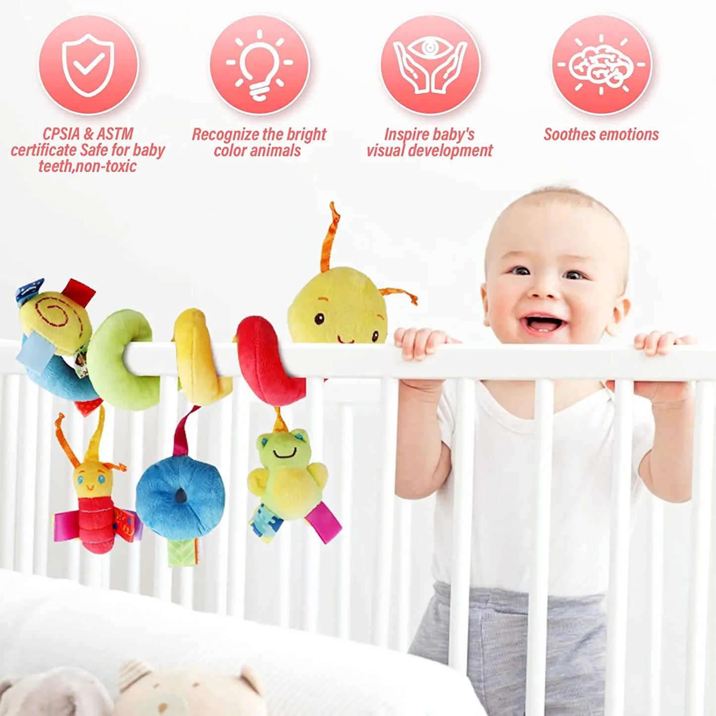 Fun Stroller Arch Toy with Colorful Spiral Design