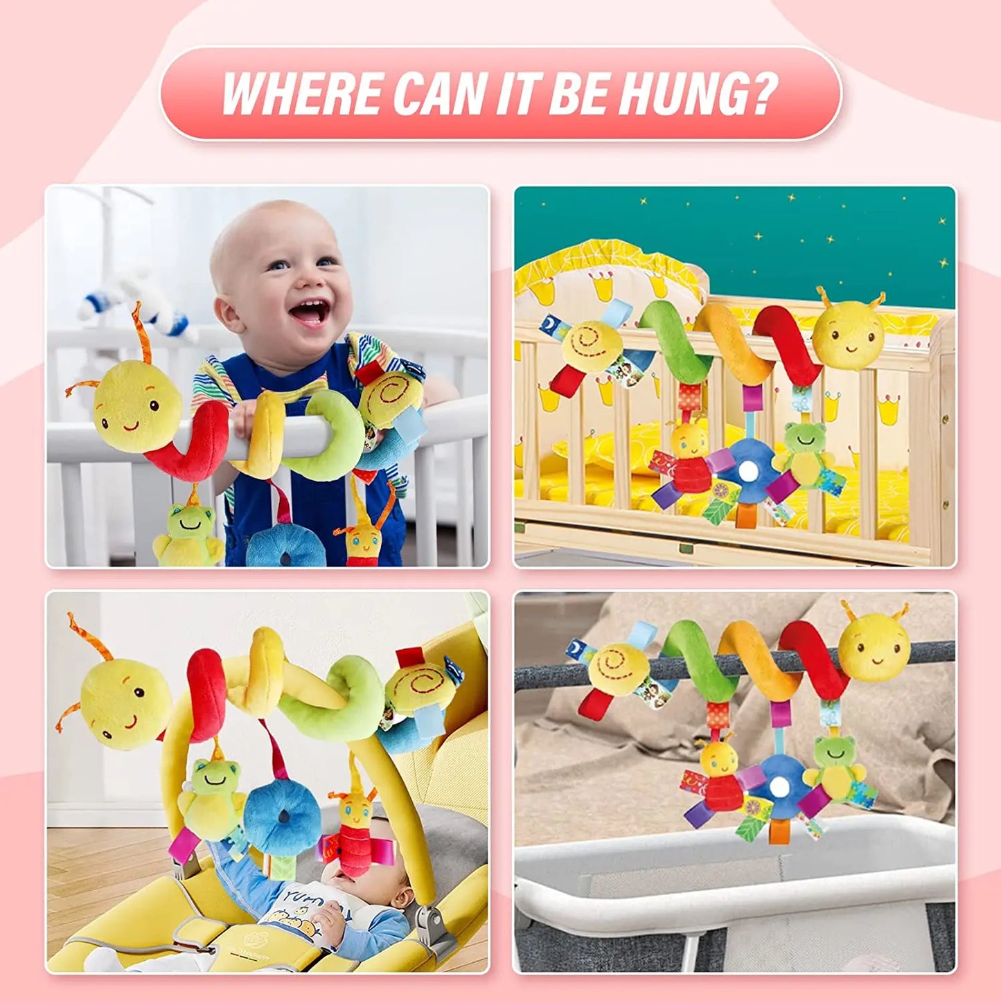 Fun Stroller Arch Toy with Colorful Spiral Design