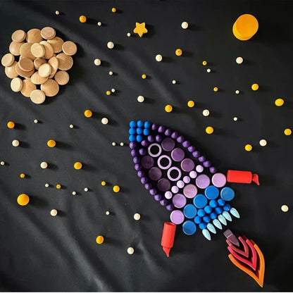 Vibrant Kids Wooden Construction Blocks