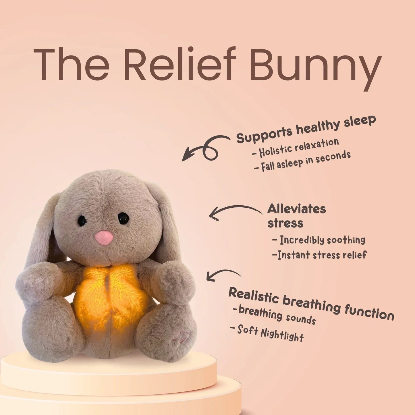 Cuddly Soft Rabbit Toy for Baby Relaxation