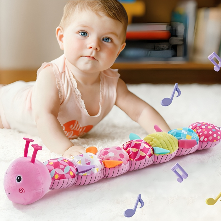 Baby Sensory Toy Musical Caterpillar Soft Plush Fabric for Infants 3