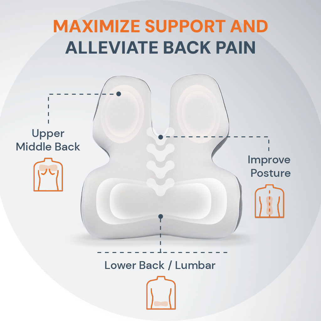 Comfortable Back Support Cushion for Office Chair Relief
