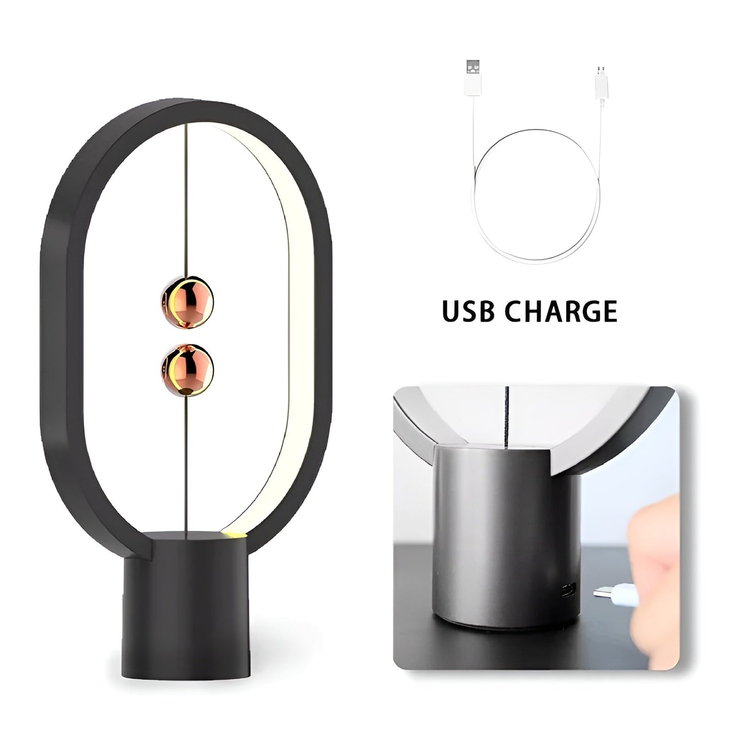 Stylish LED Balance Lamp with USB Charger