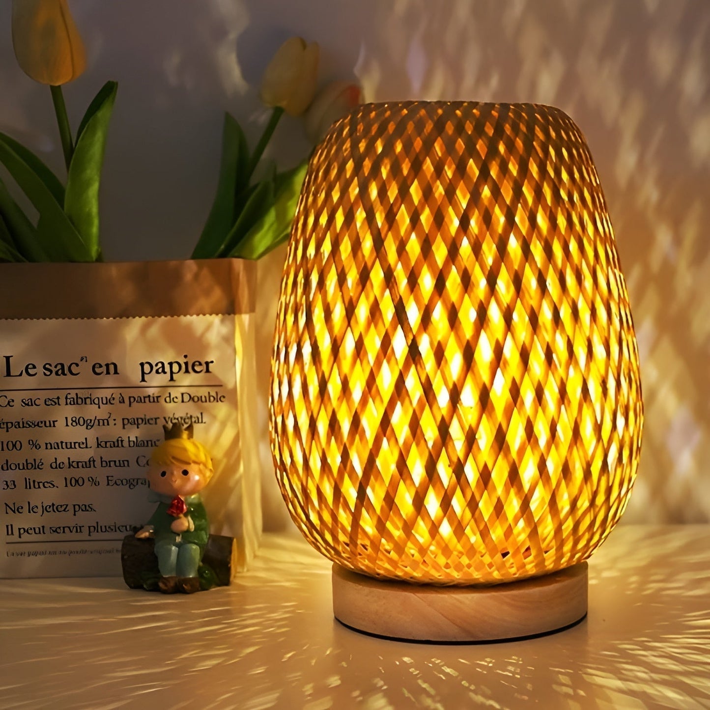 Eco Friendly Bamboo Desk Lamp with USB Port