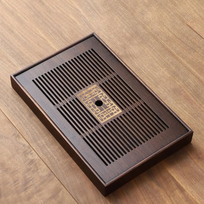 BambooCraft | Elegant Multi-Purpose Bamboo Tea Serving Tray with Drainage 6