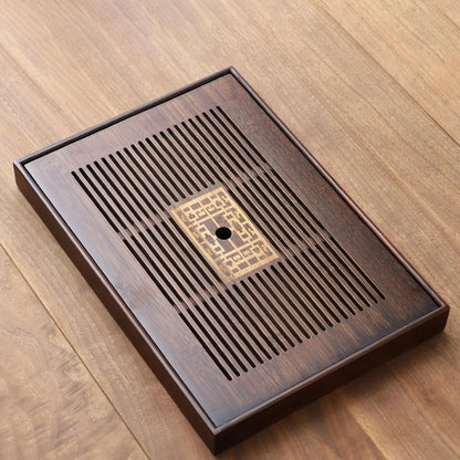 BambooCraft | Elegant Multi-Purpose Bamboo Tea Serving Tray with Drainage 7
