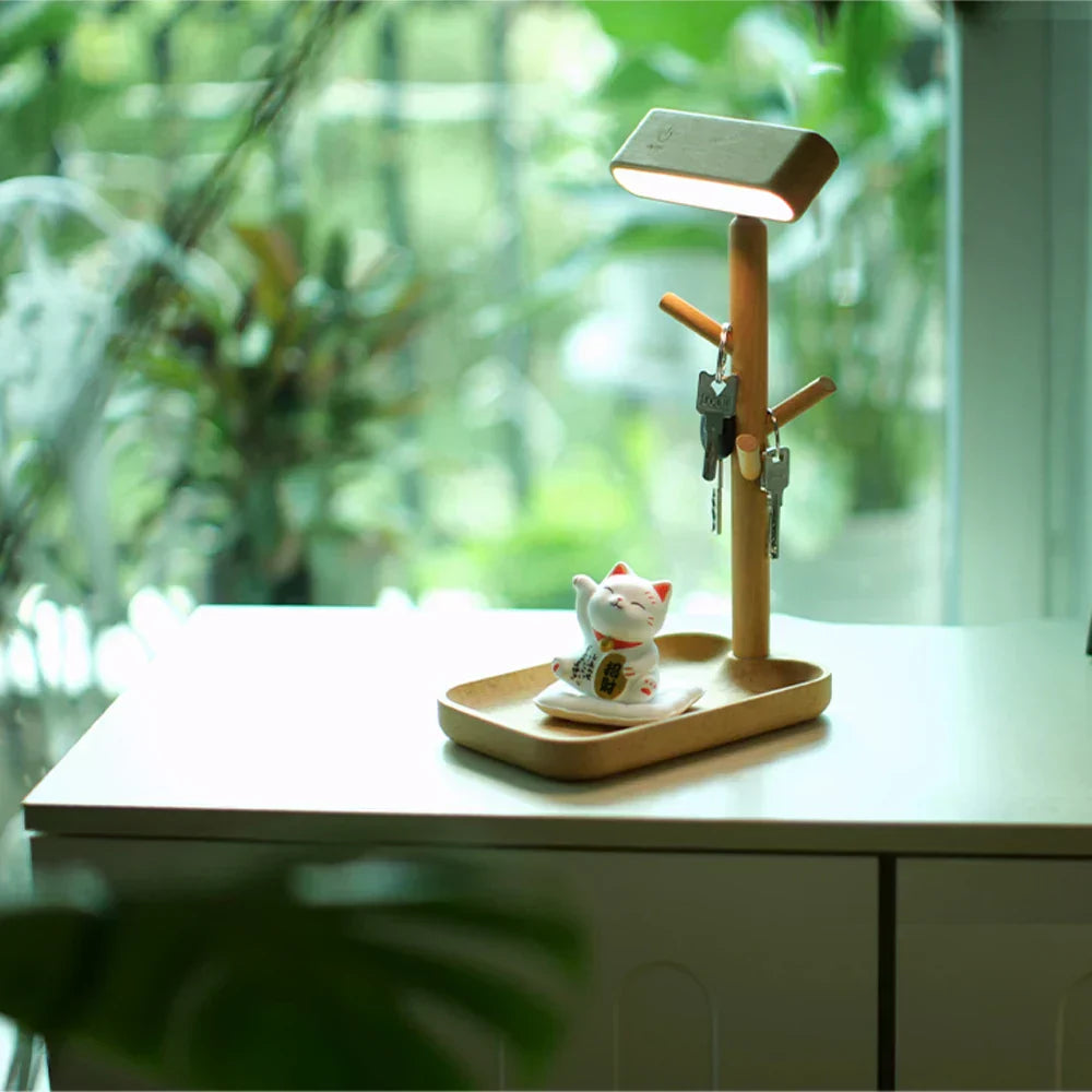 BambooGlow | Stylish Dimmable Table Lamp with Storage Space 2