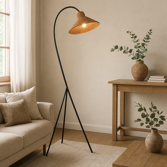Natural Bamboo Floor Standing Lamp - Fesara