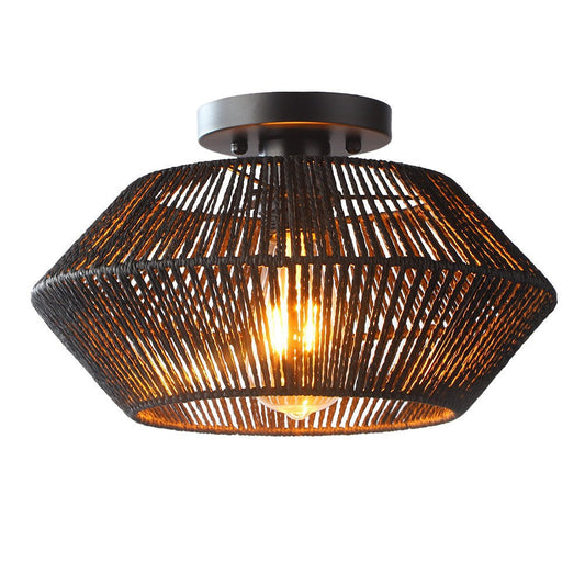 Rustic Natural Bamboo Pendant LightFixture - Fesara