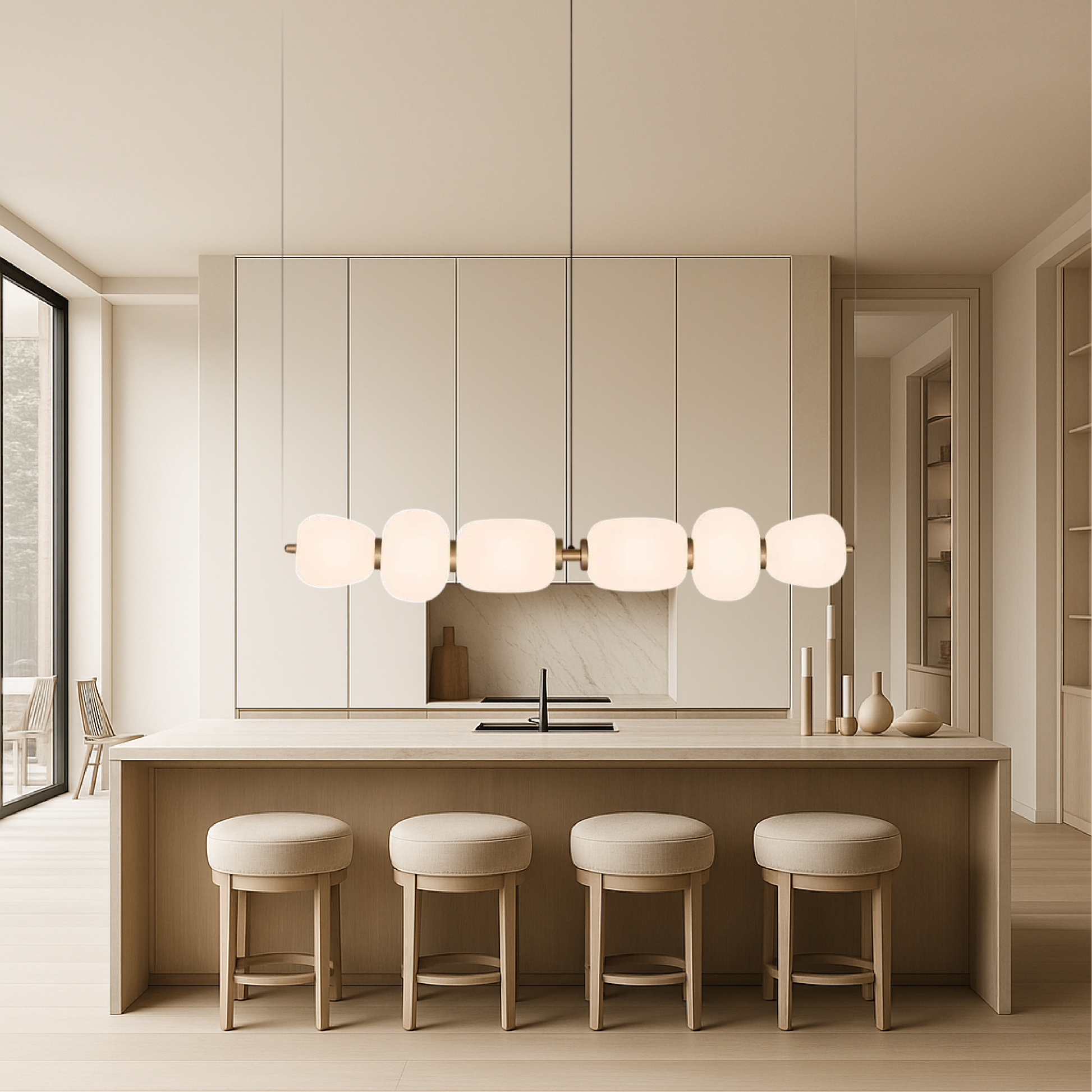 Bar pendant lamp white glass 3