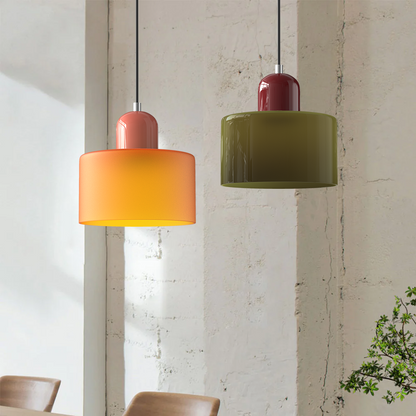 Sleek Glass Cylinder Pendant LED Light Fixture