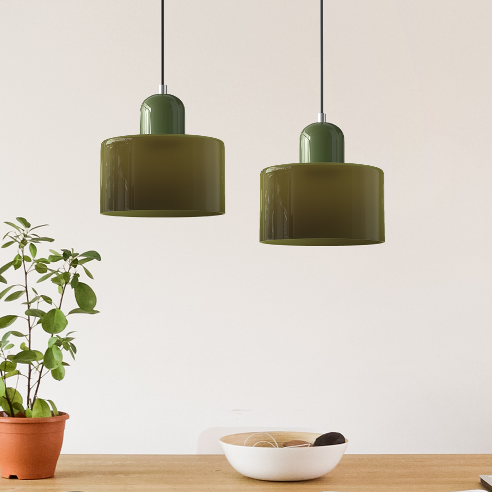 Sleek Glass Cylinder Pendant LED Light Fixture
