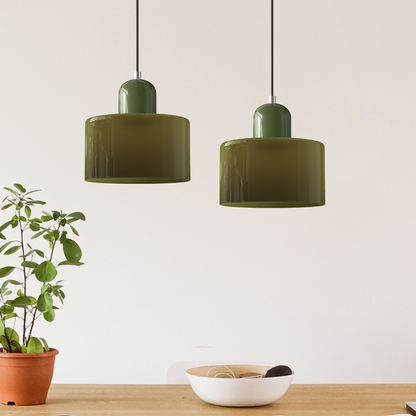 Sleek Glass Cylinder Pendant LED Light Fixture