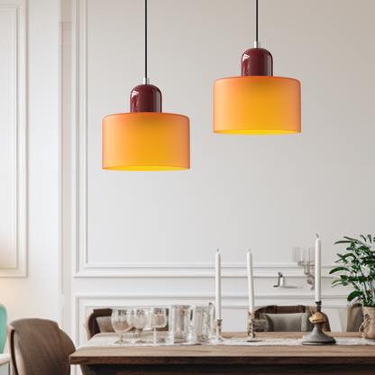 Sleek Glass Cylinder Pendant LED Light Fixture