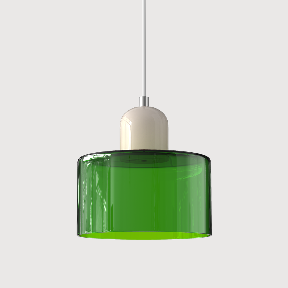Sleek Glass Cylinder Pendant LED Light Fixture