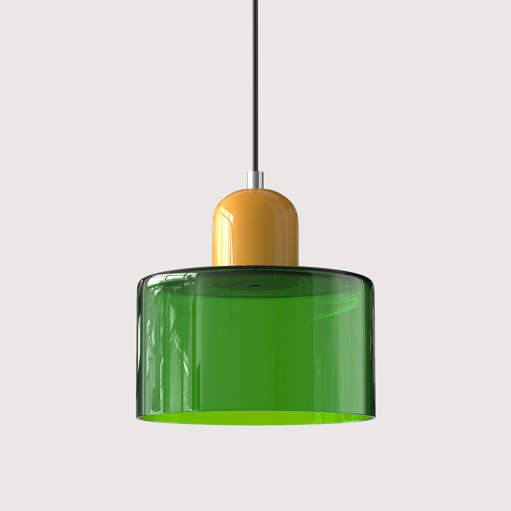 Sleek Glass Cylinder Pendant LED Light Fixture
