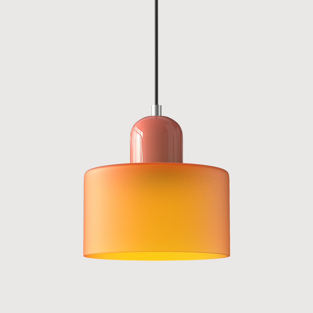 Sleek Glass Cylinder Pendant LED Light Fixture