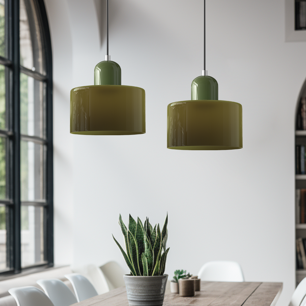 Sleek Glass Cylinder Pendant LED Light Fixture