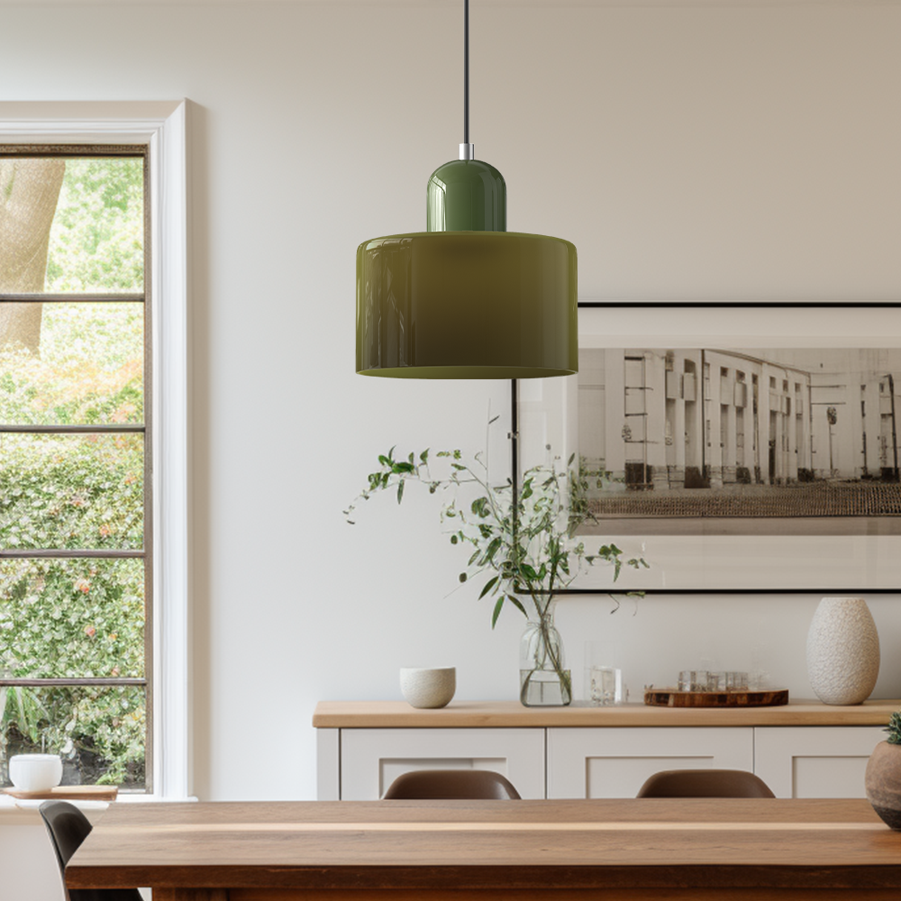 Sleek Glass Cylinder Pendant LED Light Fixture