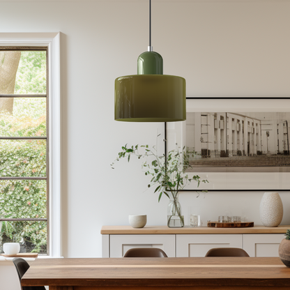Sleek Glass Cylinder Pendant LED Light Fixture