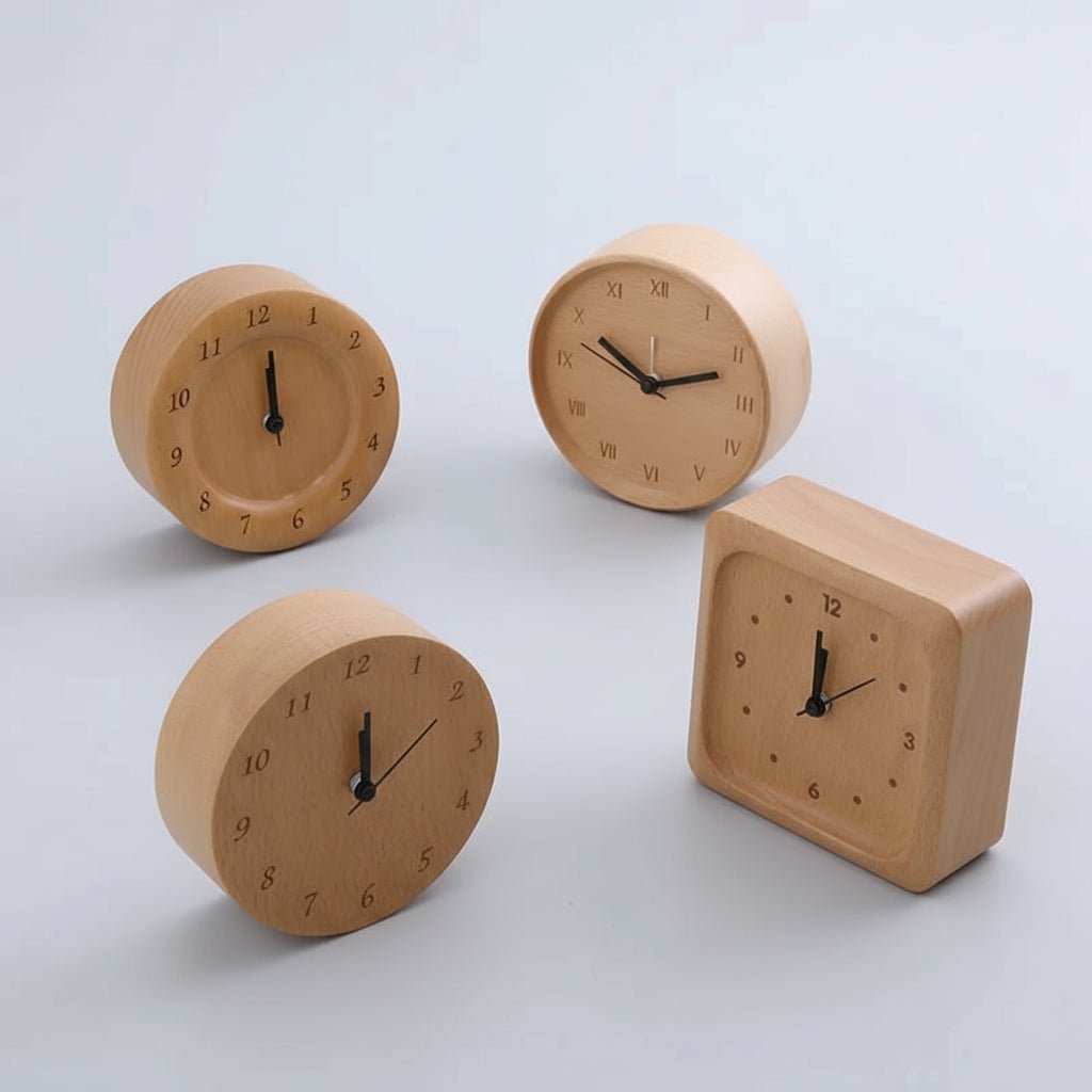 BeechWood Elegance | Minimalist Silent Alarm Clock for Home Décor 3