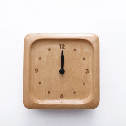 BeechWood Elegance | Minimalist Silent Alarm Clock for Home Décor 4