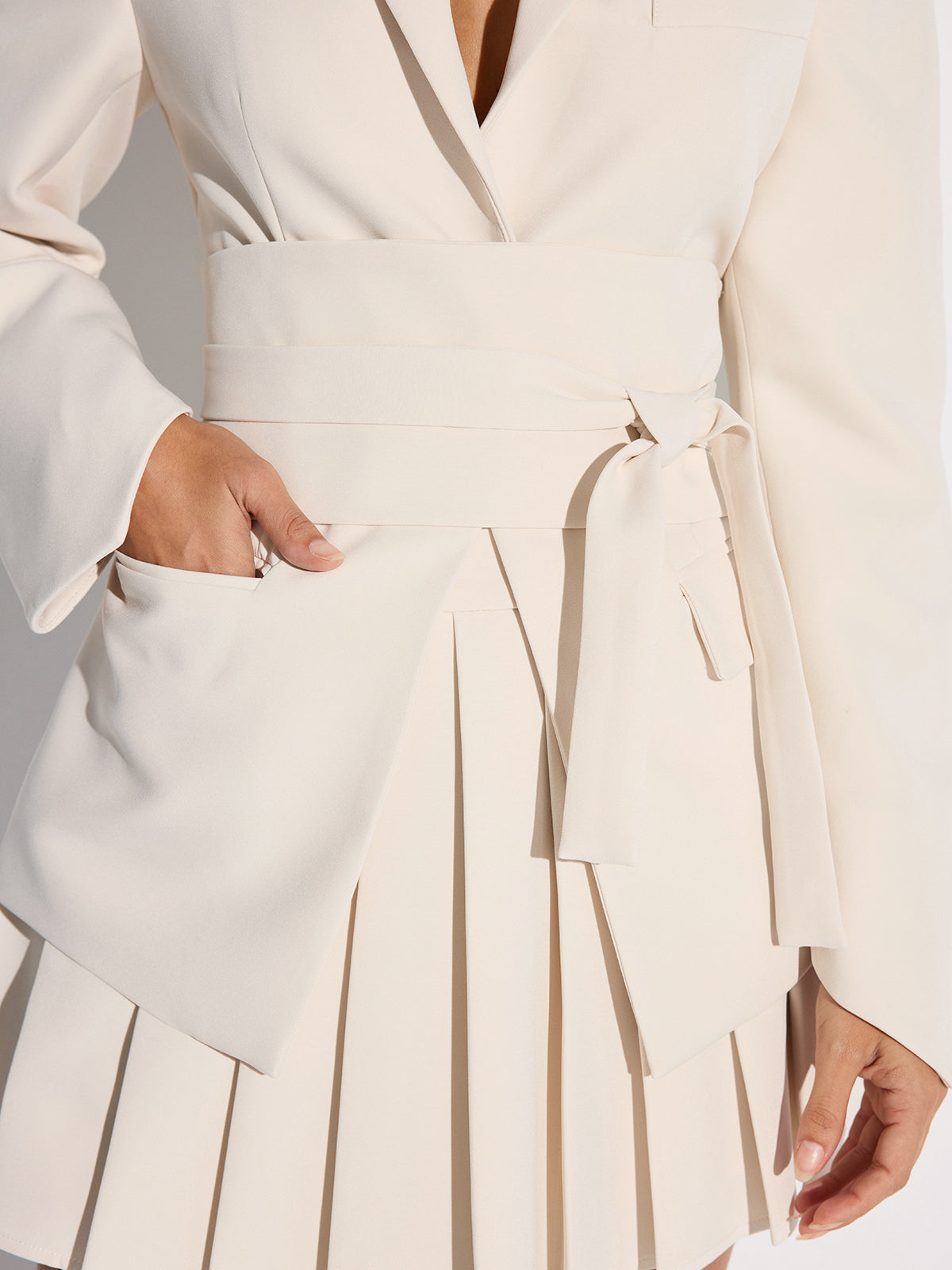 Belted Cinched Waist Blazer 5