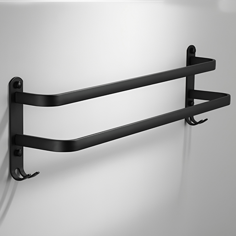 Sleek Wall Mount Bathroom Shelf with Towel Bar