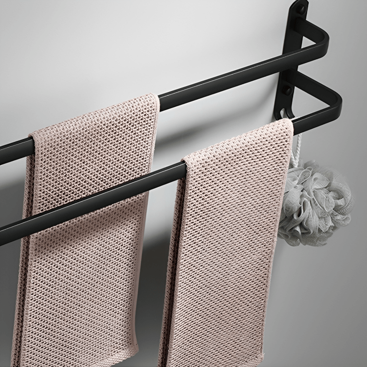 Sleek Wall Mount Bathroom Shelf with Towel Bar