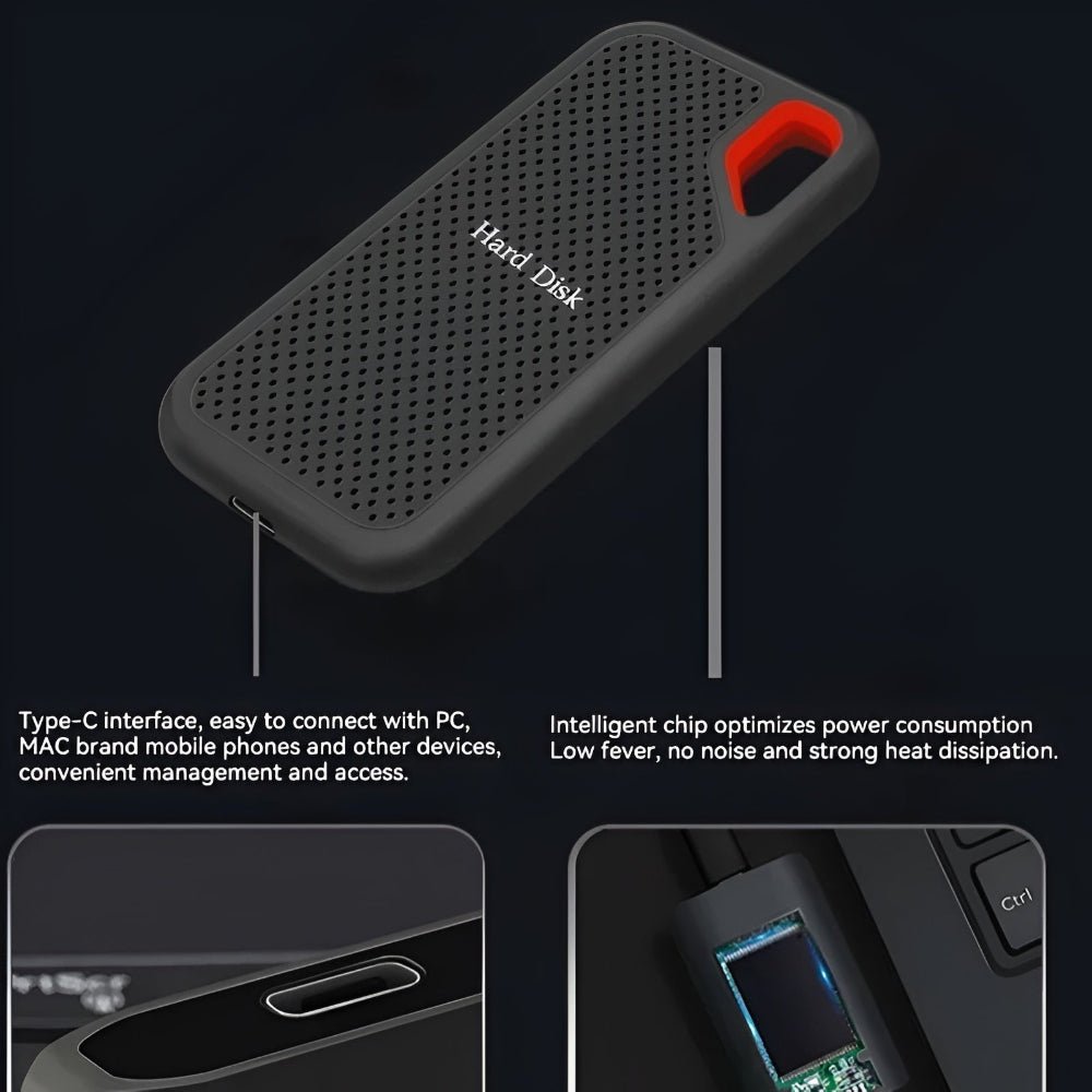 Fast External 8TB SSD Hard Drive Shock Resistant Storage