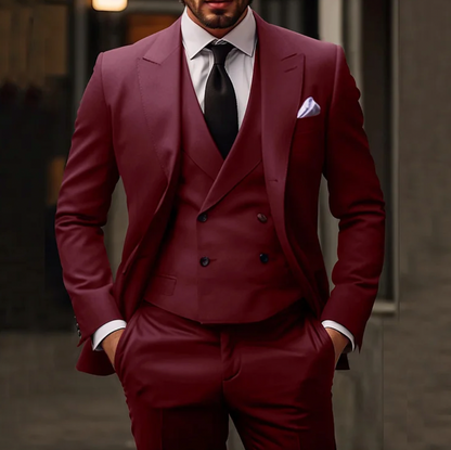 Men's Suit Black 3-Piece Size M Polyester-4