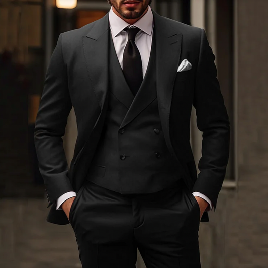 Stylish Men's 3-Piece Business Suit - Fesara