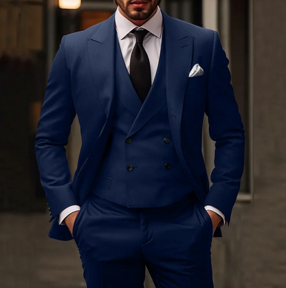 Men's Suit Black 3-Piece Size M Polyester-2