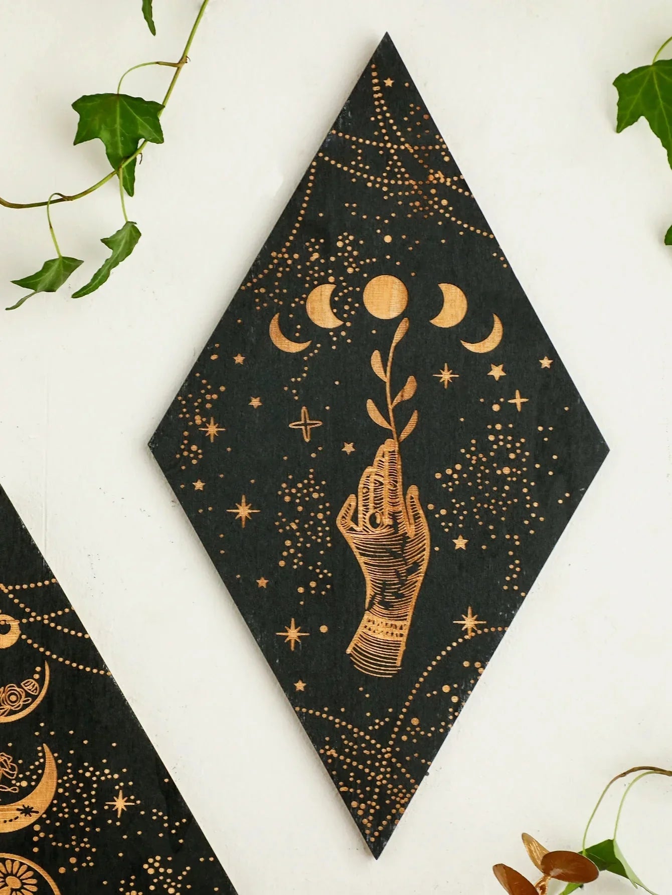 Boho Chic Wooden Wall Art Moon Phase Decor