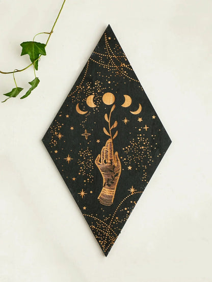 Boho Chic Wooden Wall Art Moon Phase Decor