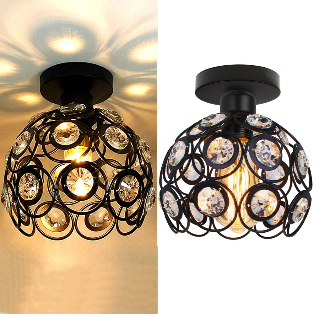 Elegant Crystal Glass Round LED Ceiling Light
