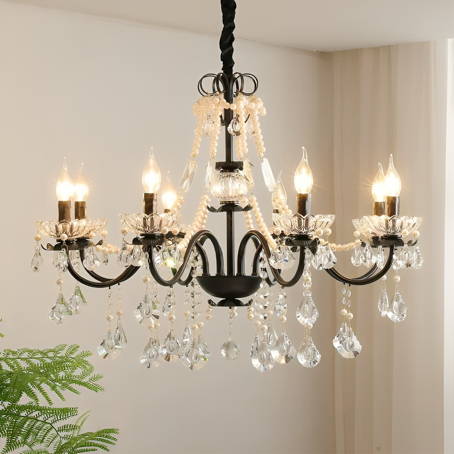 Black Crystal French Chandelier 1