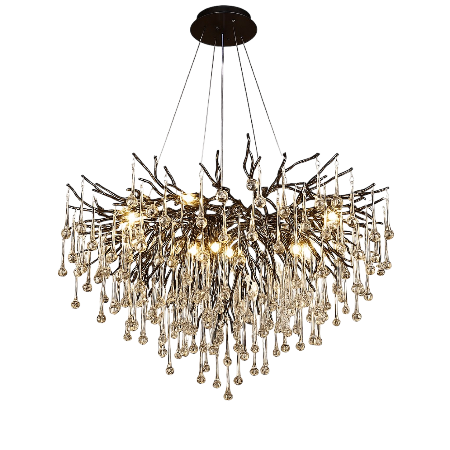 Elegant Black Crystal Chandelier Light Fixture - Fesara