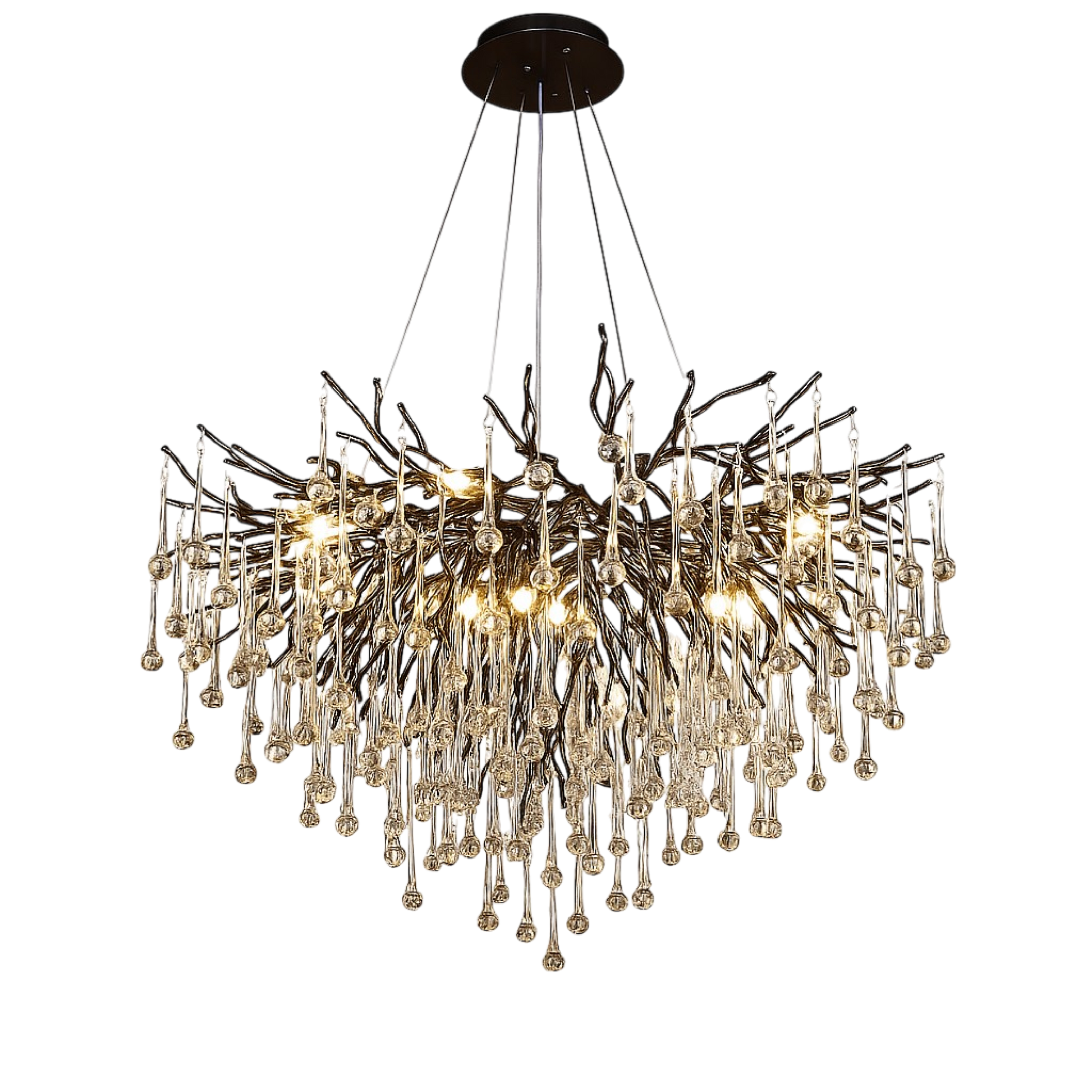 Elegant Black Crystal Chandelier Light Fixture - Fesara