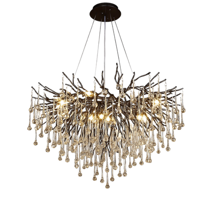 Elegant Black Crystal Chandelier Light Fixture - Fesara