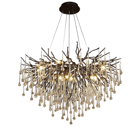 Elegant Black Crystal Chandelier Light Fixture - Fesara